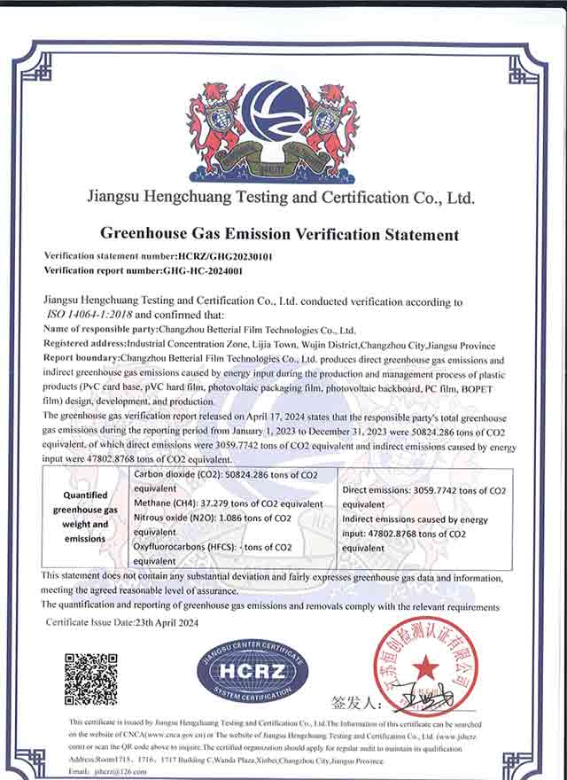 ISO14064-1 Greenhouse Gas Emission Verification Statement...